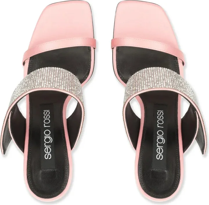 sr Paris 95mm rhinestone-embellished leather sandals - Image 4