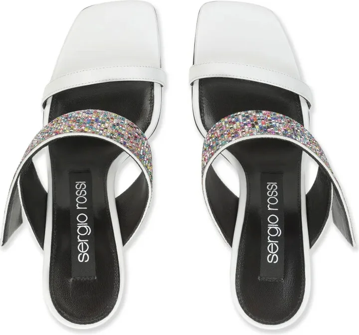 sr Paris 95mm rhinestone-embellished leather sandals - Image 4