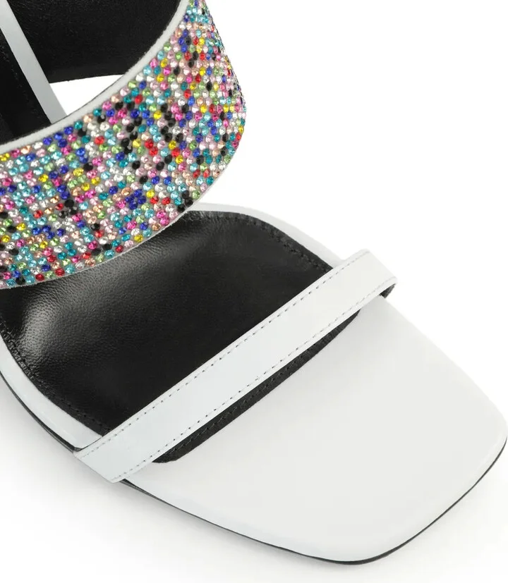 sr Paris 95mm rhinestone-embellished leather sandals - Image 5