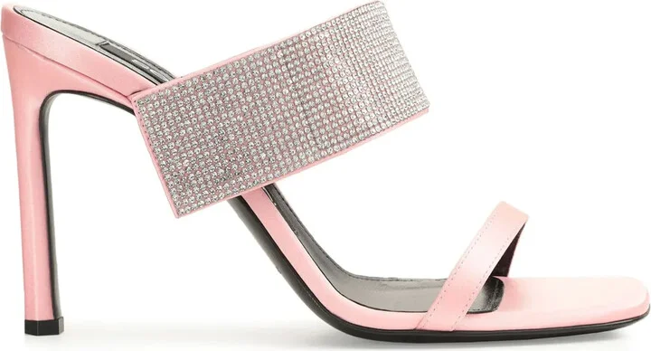 sr Paris 95mm rhinestone-embellished leather sandals