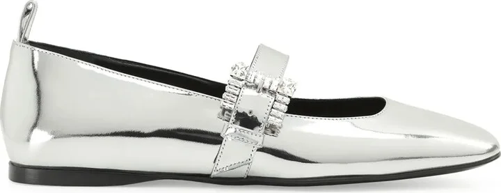 SR Twenty metallic-finish ballerina shoes