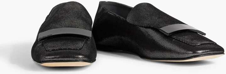 Sr1 05 Embellished Metallic Suede Collapsible-Heel Loafers - Image 2