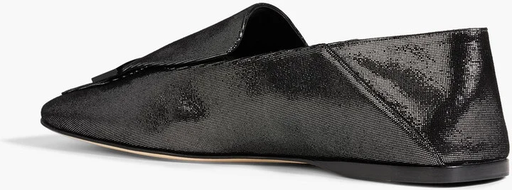 Sr1 05 Embellished Metallic Suede Collapsible-Heel Loafers - Image 3