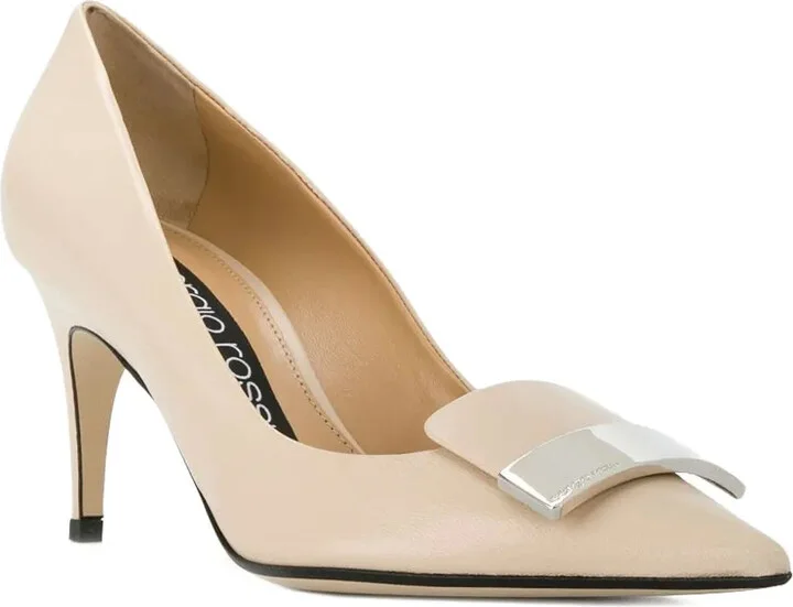 SR1 75mm leather pumps - Image 2