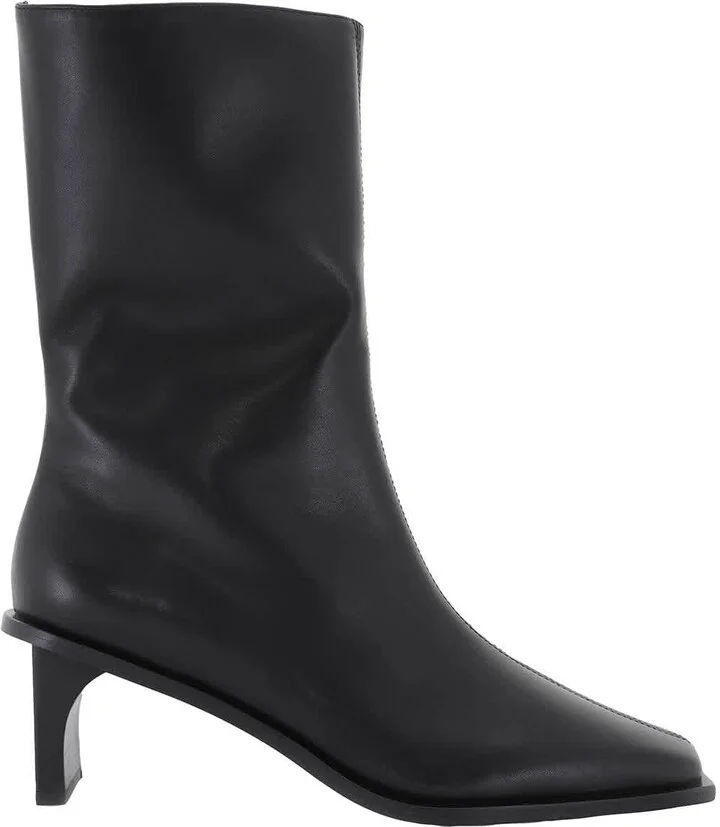 St Agni Block Heel Leather Border Boots