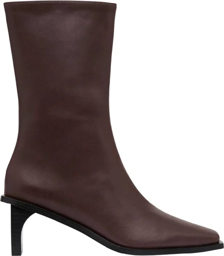 St Agni Block Heel Leather Border Boots