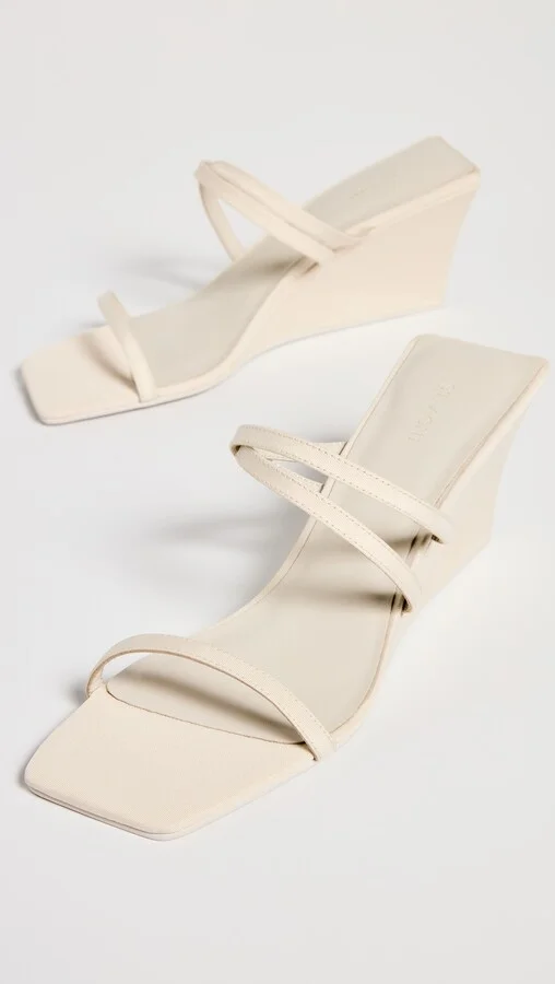 St. Agni Cross Strap Wedge Sandals - Image 3