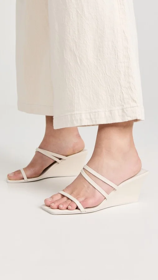 St. Agni Cross Strap Wedge Sandals - Image 5
