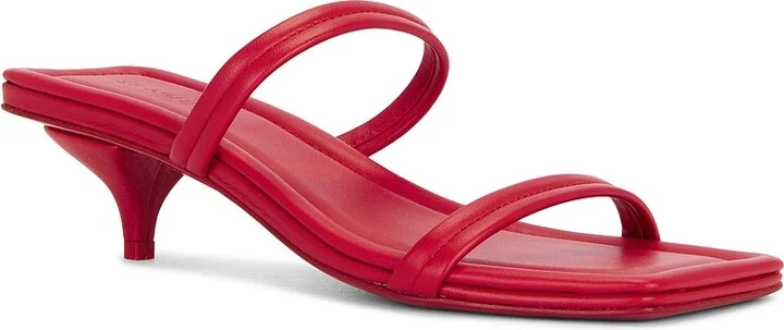 St. Agni Fine Strap Kitten Heel in Red - Image 2