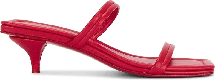 St. Agni Fine Strap Kitten Heel in Red