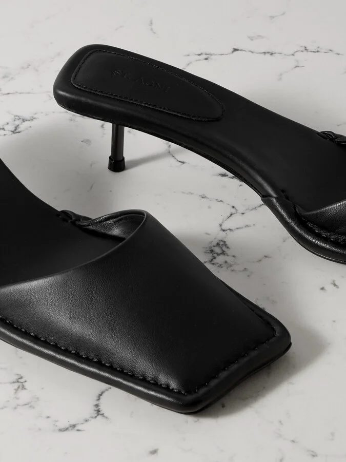 ST. AGNI - Leather Mules - Black - Image 4