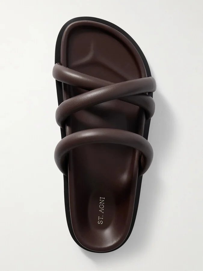 ST. AGNI - Leather Slides - Brown - Image 5