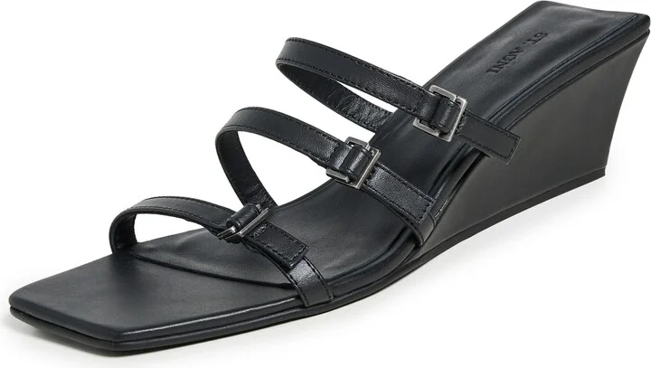 St. Agni Mini Ring Detail Wedge Sandals