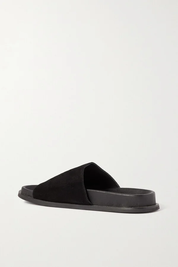ST. AGNI - + Net Sustain Loe Suede And Leather Slides - Black - Image 3