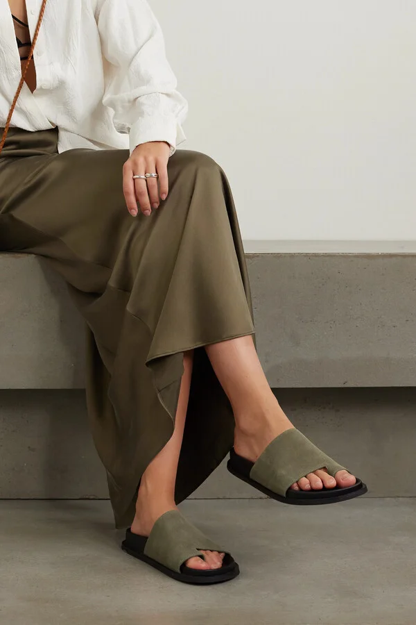 ST. AGNI - + Net Sustain Loe Suede Slides - Neutrals - Image 2