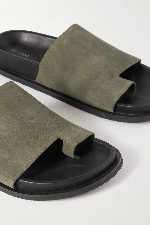 ST. AGNI - + Net Sustain Loe Suede Slides - Neutrals - Image 4