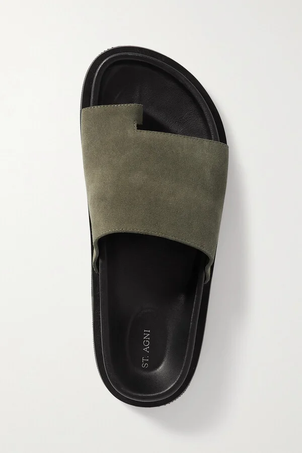ST. AGNI - + Net Sustain Loe Suede Slides - Neutrals - Image 5