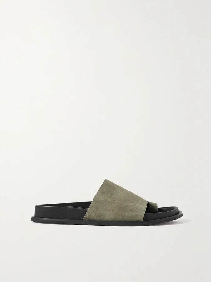 ST. AGNI - + Net Sustain Loe Suede Slides - Neutrals