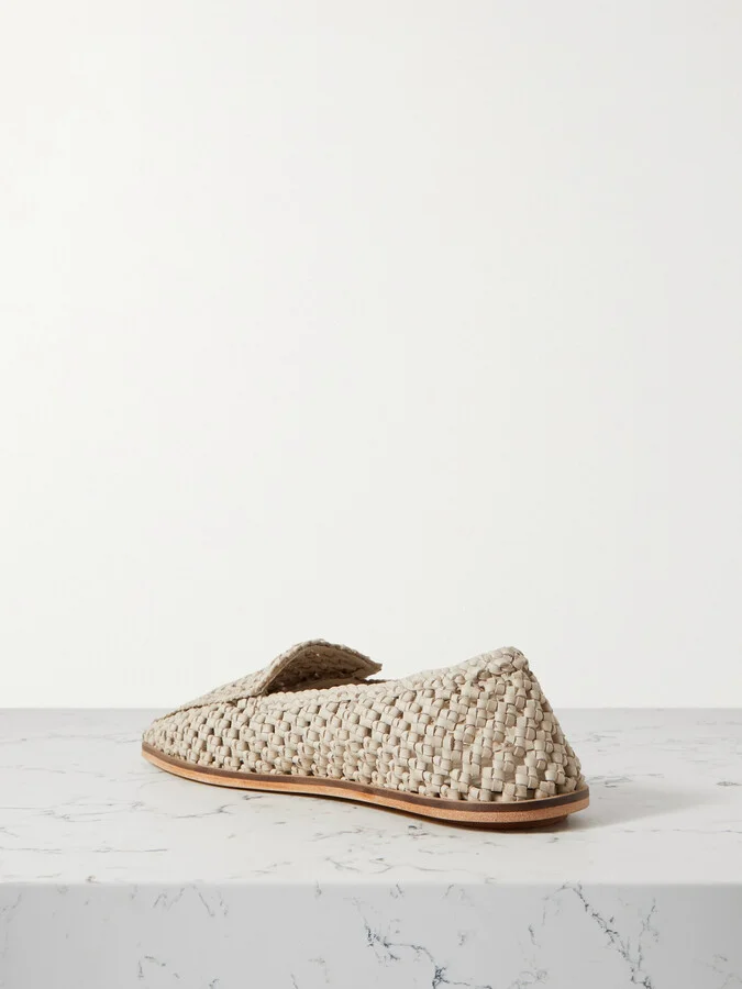 ST. AGNI - + Net Sustain Macramé Leather Loafers - Ecru - Image 3