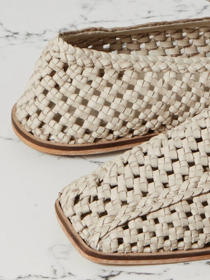 ST. AGNI - + Net Sustain Macramé Leather Loafers - Ecru - Image 4