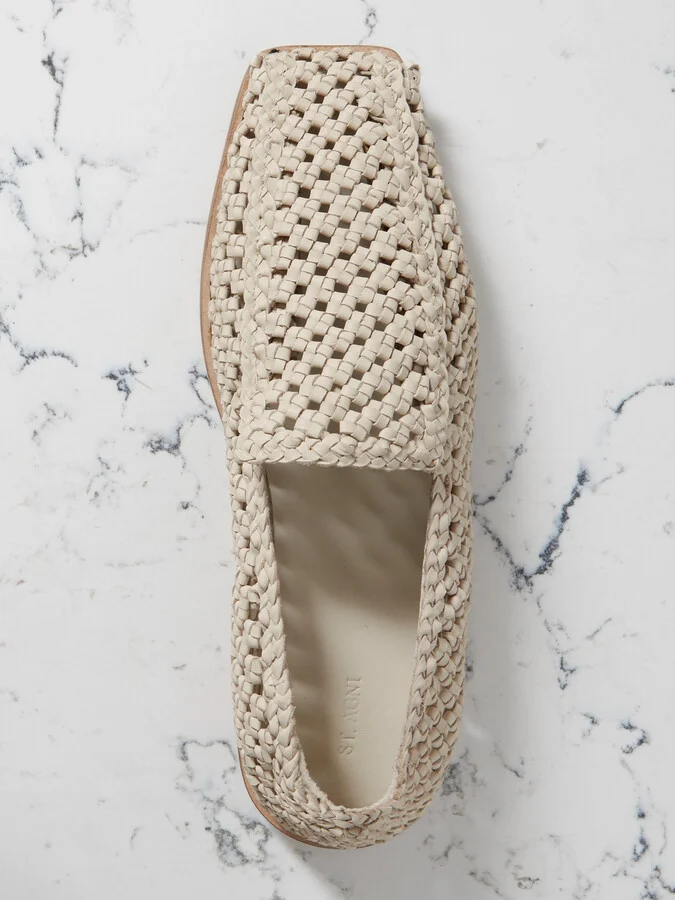 ST. AGNI - + Net Sustain Macramé Leather Loafers - Ecru - Image 5