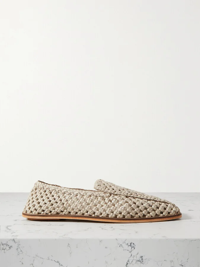 ST. AGNI - + Net Sustain Macramé Leather Loafers - Ecru