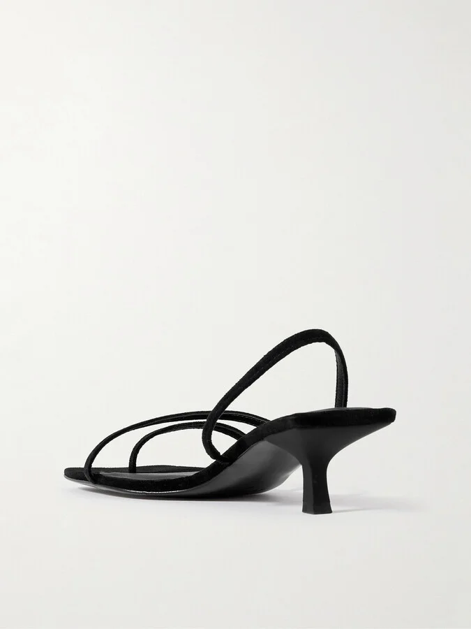 ST. AGNI - Pina Suede Slingback Sandals - Black - Image 3