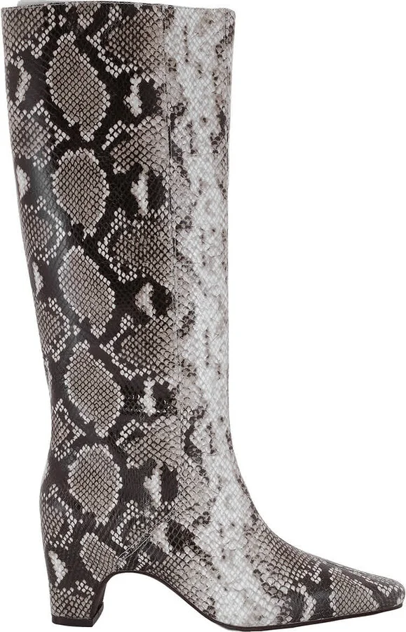 St Agni Python Print Leather High Boots