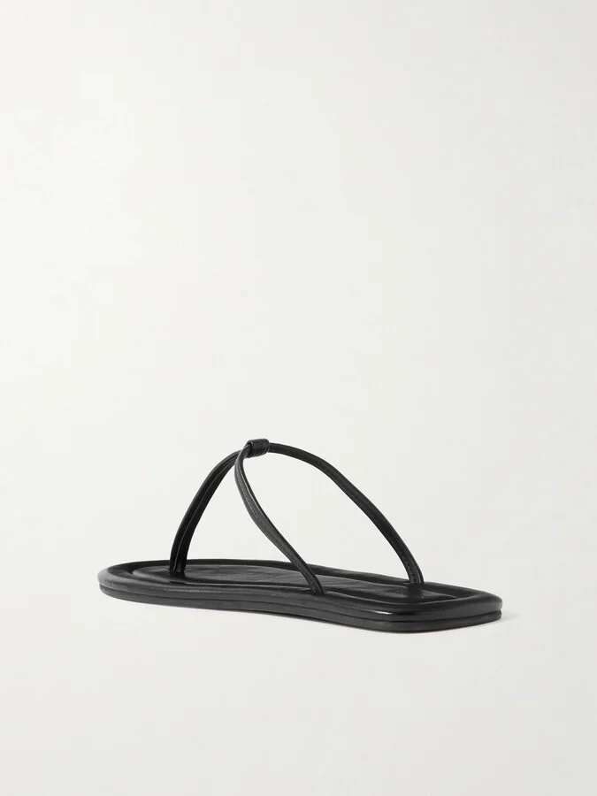 ST. AGNI - T Leather Sandals - Black - Image 3
