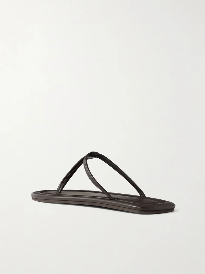 ST. AGNI - T Leather Sandals - Brown - Image 3
