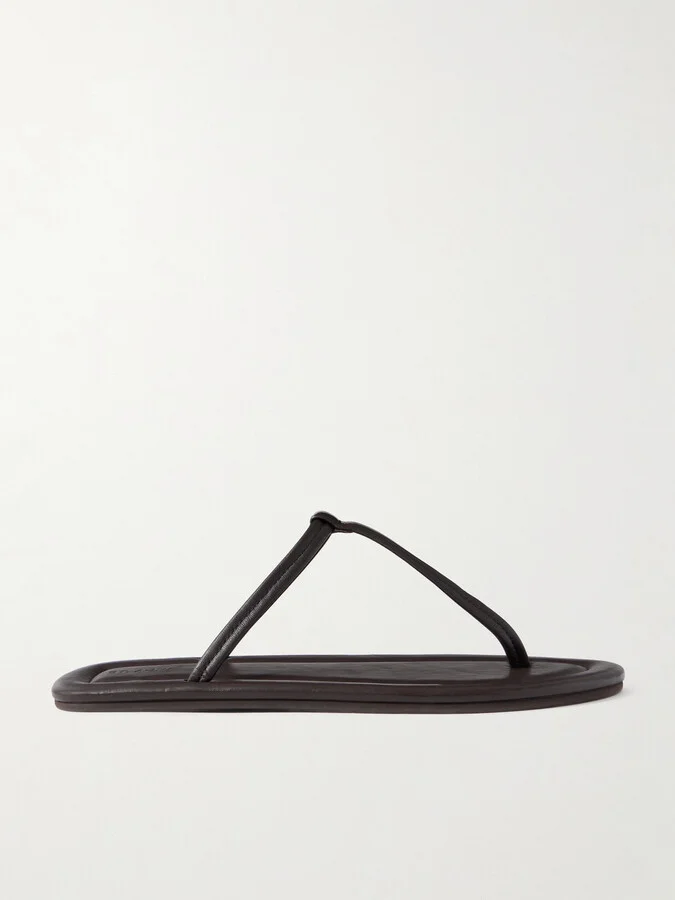ST. AGNI - T Leather Sandals - Brown