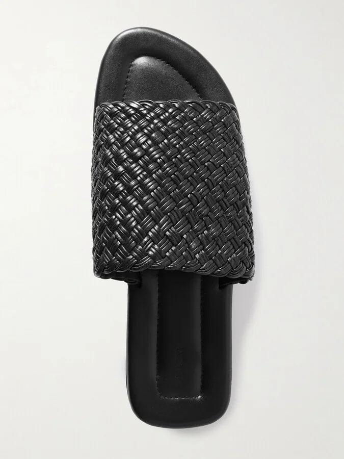 ST. AGNI - Woven Leather Sandals - Black - Image 5
