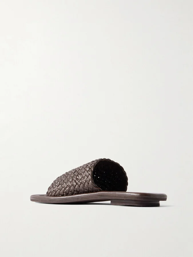 ST. AGNI - Woven Leather Sandals - Brown - Image 3