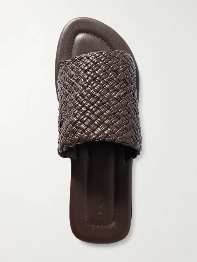 ST. AGNI - Woven Leather Sandals - Brown - Image 5