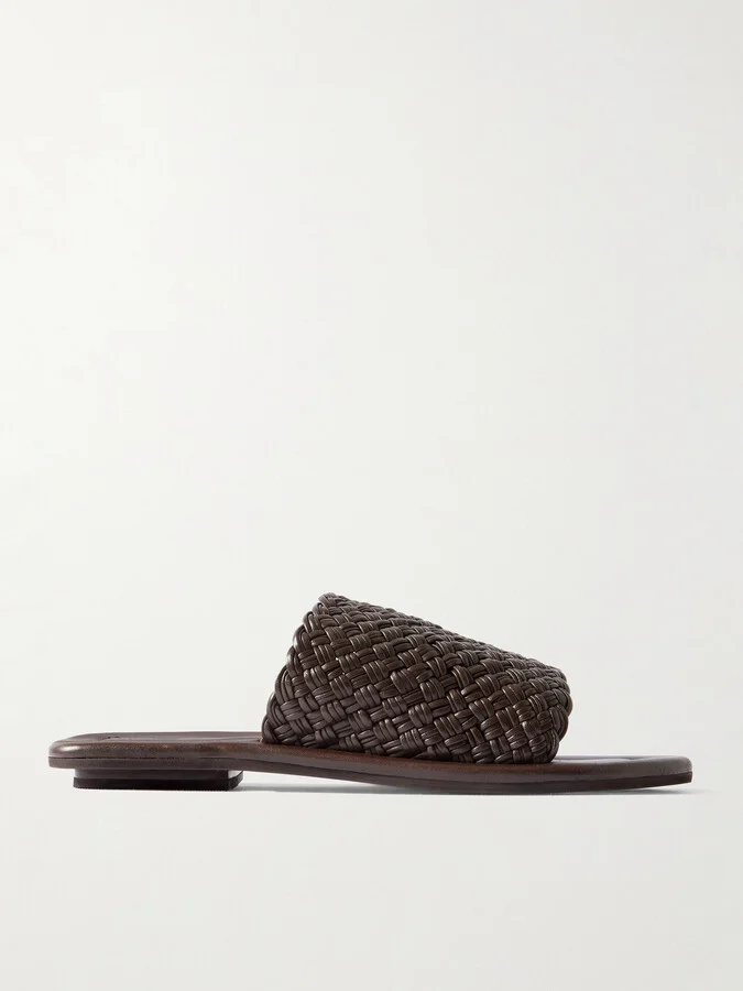ST. AGNI - Woven Leather Sandals - Brown