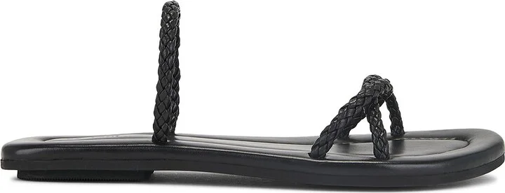 St. Agni Woven Rope Slide in Black