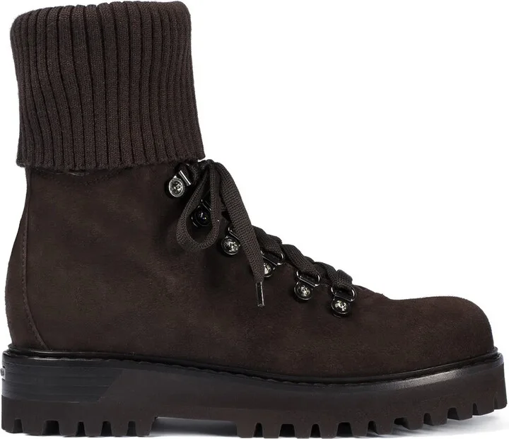 St. Moritz knitted-cuff ankle boots