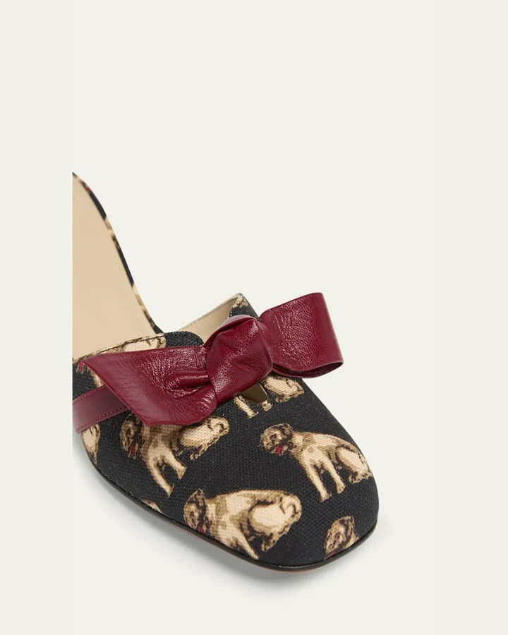 St Petit Charles Bow Mule Pumps - Image 6