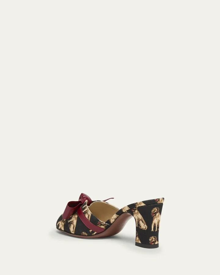 St Petit Charles Bow Mule Pumps - Image 7