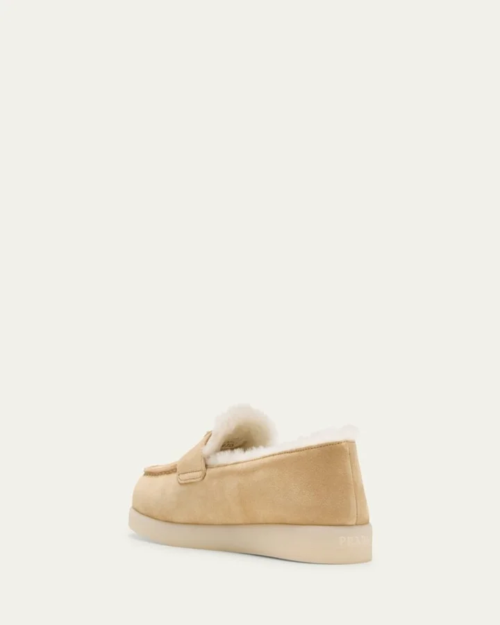St Tropez Suede Shearling Loafers - Image 2