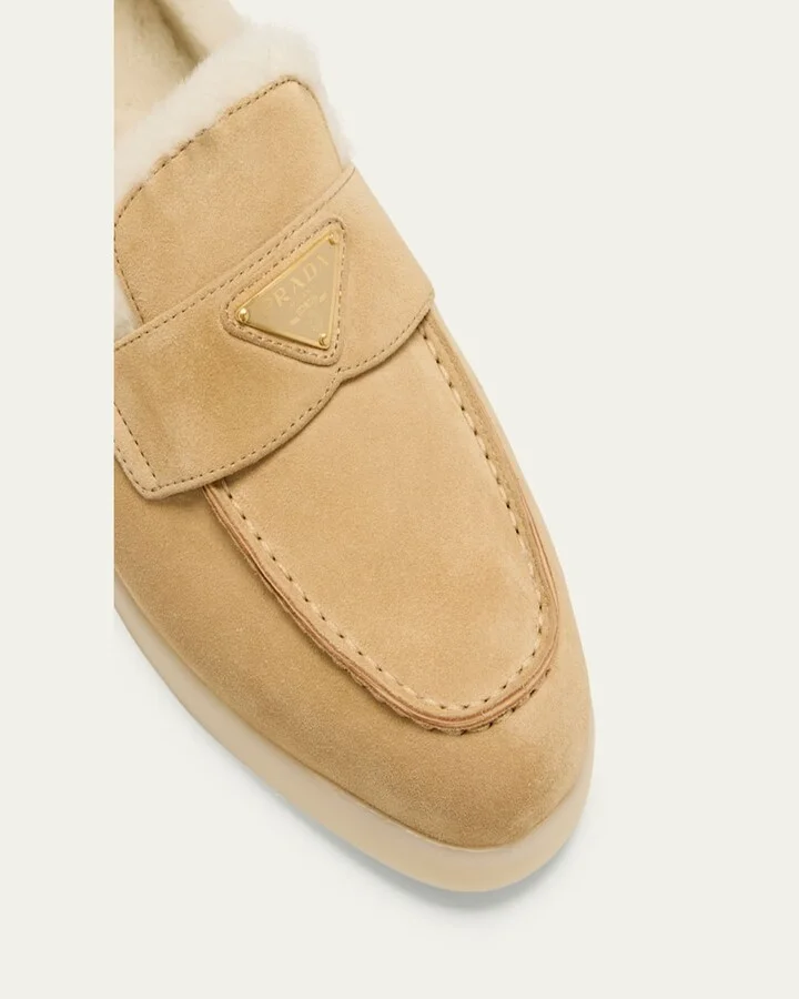 St Tropez Suede Shearling Loafers - Image 3