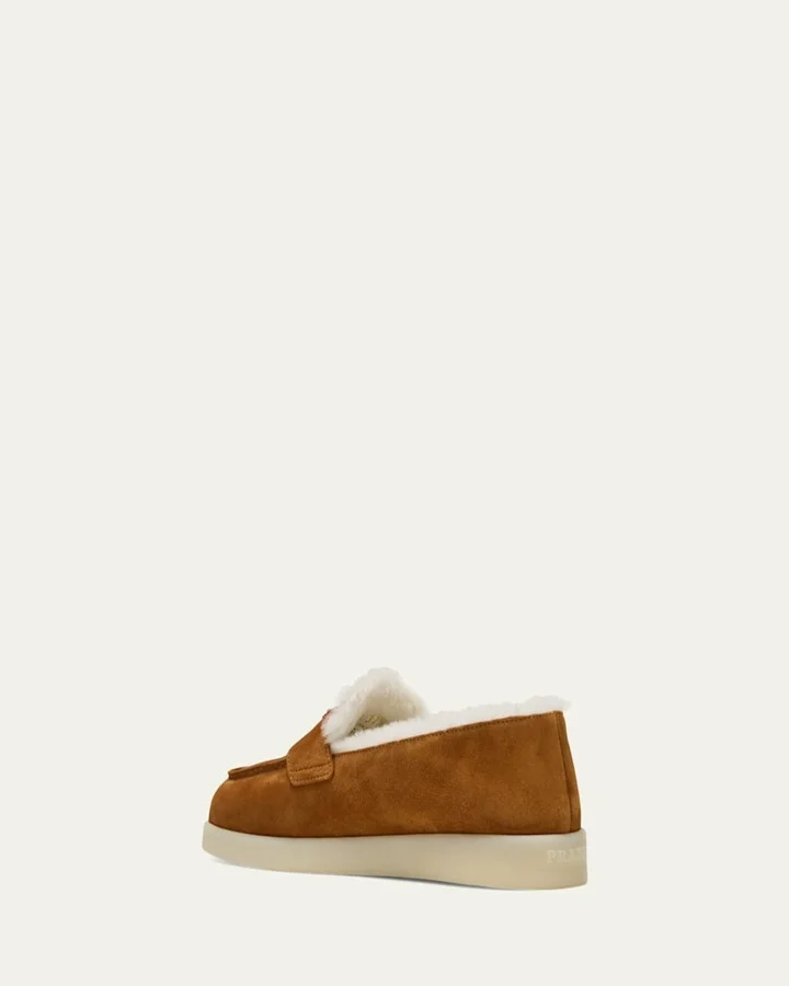 St Tropez Suede Shearling Loafers - Image 4