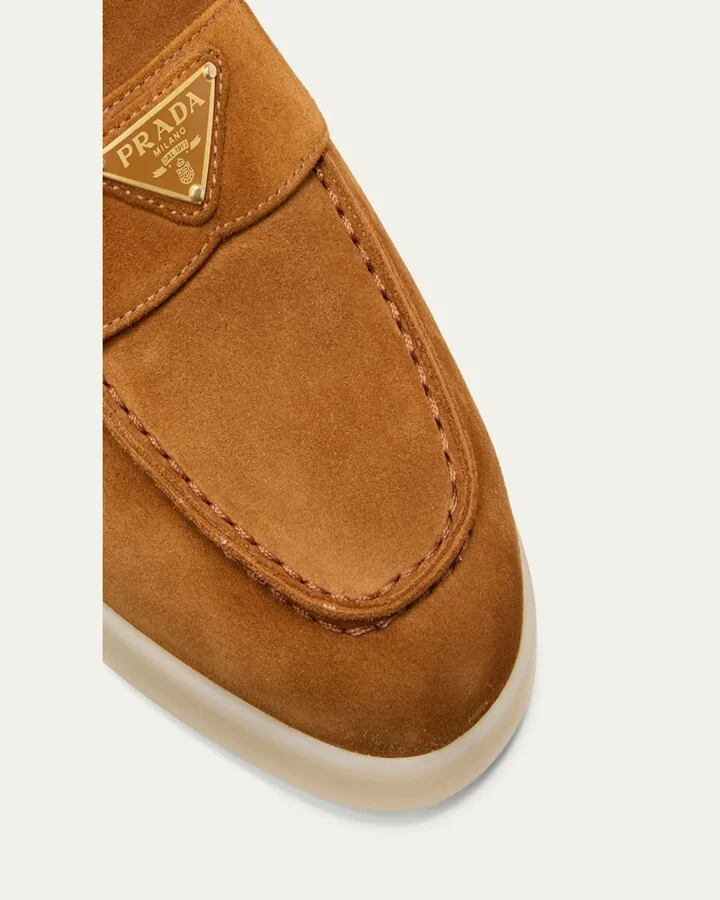 St Tropez Suede Shearling Loafers - Image 5