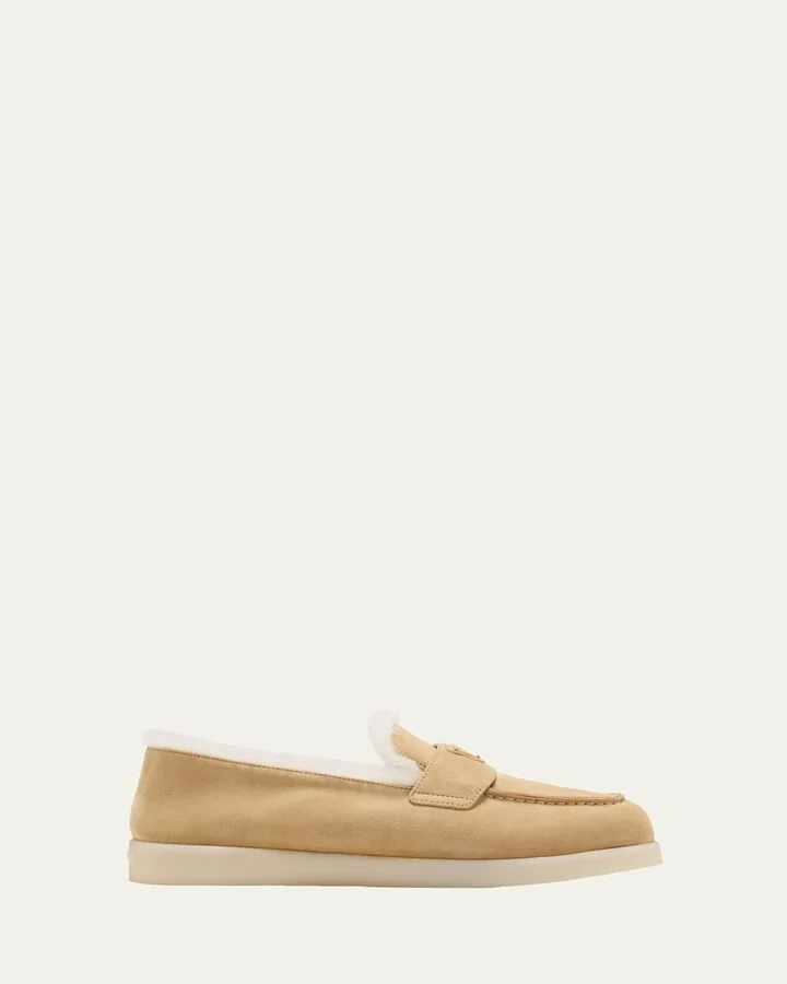 St Tropez Suede Shearling Loafers