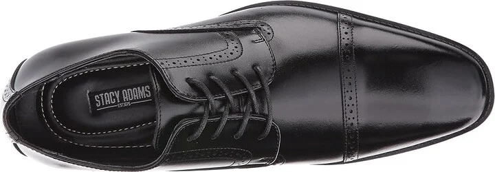 Stacy Adams Abbott Slip Resistant Cap Toe Oxford Men's Lace Up Cap Toe Shoes Black : 7 D - Medium, Leather - Image 3