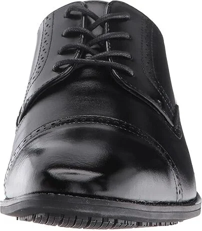 Stacy Adams Abbott Slip Resistant Cap Toe Oxford Men's Lace Up Cap Toe Shoes Black : 7 D - Medium, Leather - Image 6