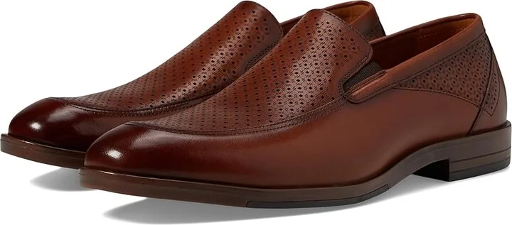 Stacy Adams Aiden Moc Toe Slip-On Loafer Men's Lace Up Wing Tip Shoes Cognac : 9 M, Leather