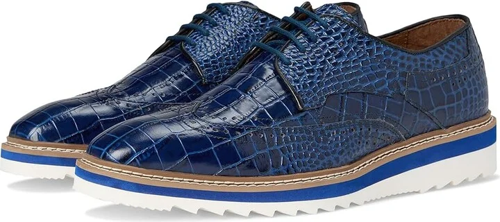 Stacy Adams Alario Wingtip Oxford Men's Shoes Blue : 15 M, Leather