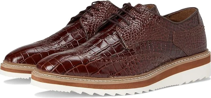 Stacy Adams Alario Wingtip Oxford Men's Shoes Cognac : 12 M, Leather