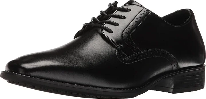 Stacy Adams Ardell Slip Resistant Plain Toe Oxford Men's Plain Toe Shoes Black : 7 D - Medium, Leather - Image 2
